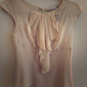 Sheer cap sleeve blouse